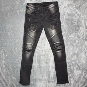 Savage Denim Black Skinny Jeans Men Sz 32